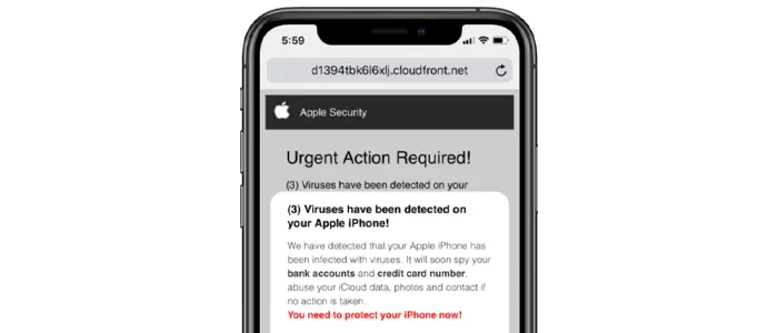 Falsi avvisi di virus iphone: come riconoscerli